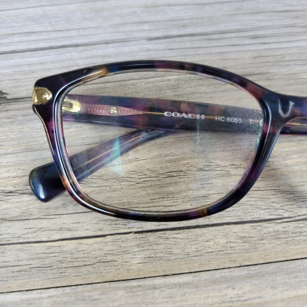 Coach Eyeglass Frames HC 6065 5288 Confetti‎ Purple Women 51-17-135 Rectangular